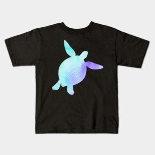 Blue turtle silhouette Kids T-Shirt